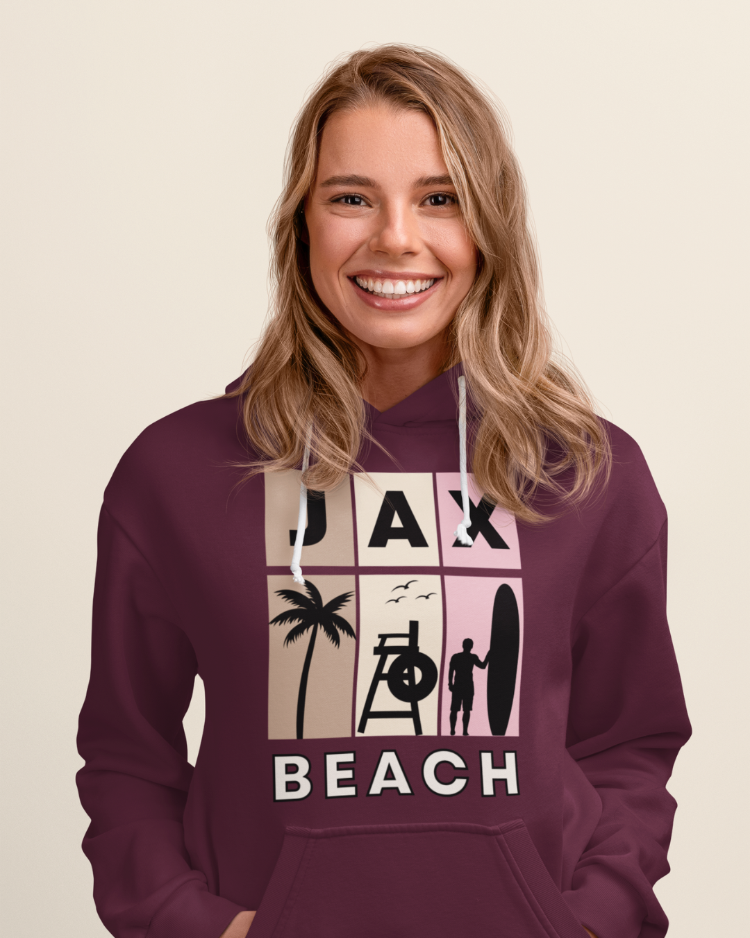 Reel Life Jax Beach USA Mahi UV Pullover Hoodie - Brilliant White